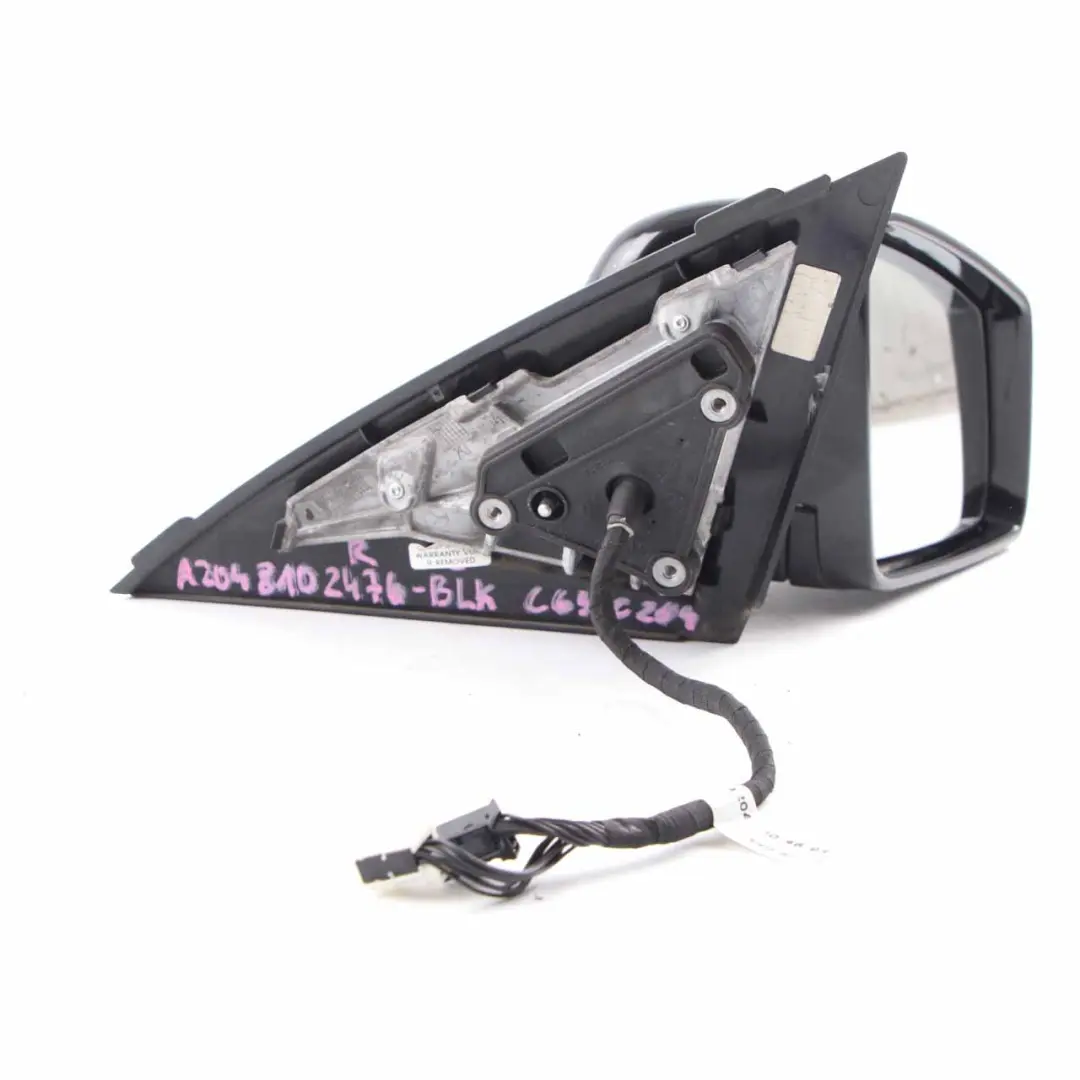 Wing Mirror Door Right O/S Outside Power Fold Auto Dip Black to Mercedes W204 Coupe with Part number A2048102476 Mercedes W204 Coupe Wing Mirror Door Right O/S Outside Power Fold Auto Dip Black - SKU rhd-A2048102476-BLK - Part number A2048102476