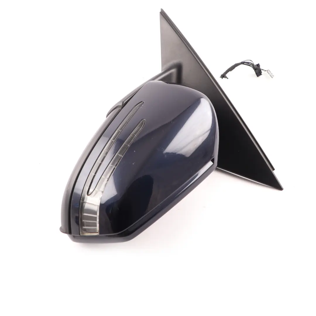 Mercedes W204 Wing Mirror Door Left N/S Power Fold Auto Dip Tanzanite Blue - 359 - SKU rhd-A2048103976-TB - Part number A2048103976