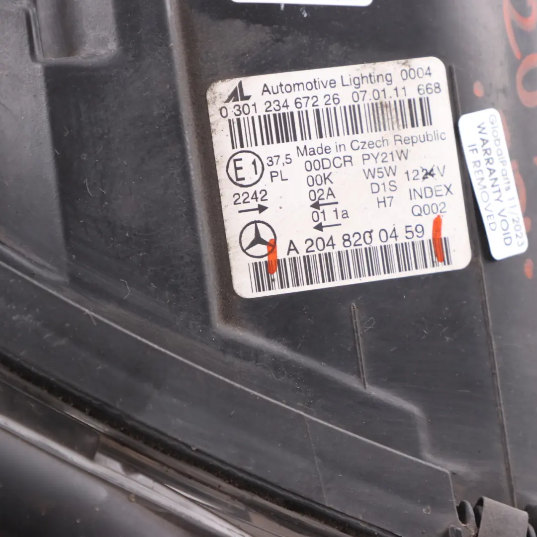 Bi-Xenon Headlamp Headlight Lamp Light Front Right O/S to Mercedes W204 with Part number A2048200459 Mercedes W204 Bi-Xenon Headlamp Headlight Lamp Light Front Right O/S - SKU rhd-A2048200459 - Part number A2048200459