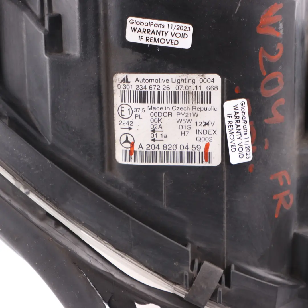 Bi-Xenon Headlamp Headlight Lamp Light Front Right O/S to Mercedes W204 with Part number A2048200459 Mercedes W204 Bi-Xenon Headlamp Headlight Lamp Light Front Right O/S - SKU rhd-A2048200459 - Part number A2048200459