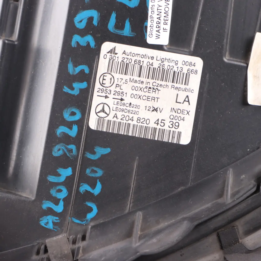 Headlamp Headlight Bi-Xenon Lamp Light Front Left N/S A2048204539 to Mercedes W204 with Part number A2048203739 Mercedes W204 Headlamp Headlight Bi-Xenon Lamp Light Front Left N/S A2048204539 - SKU rhd-A2048203739-2 - Part number A2048203739
