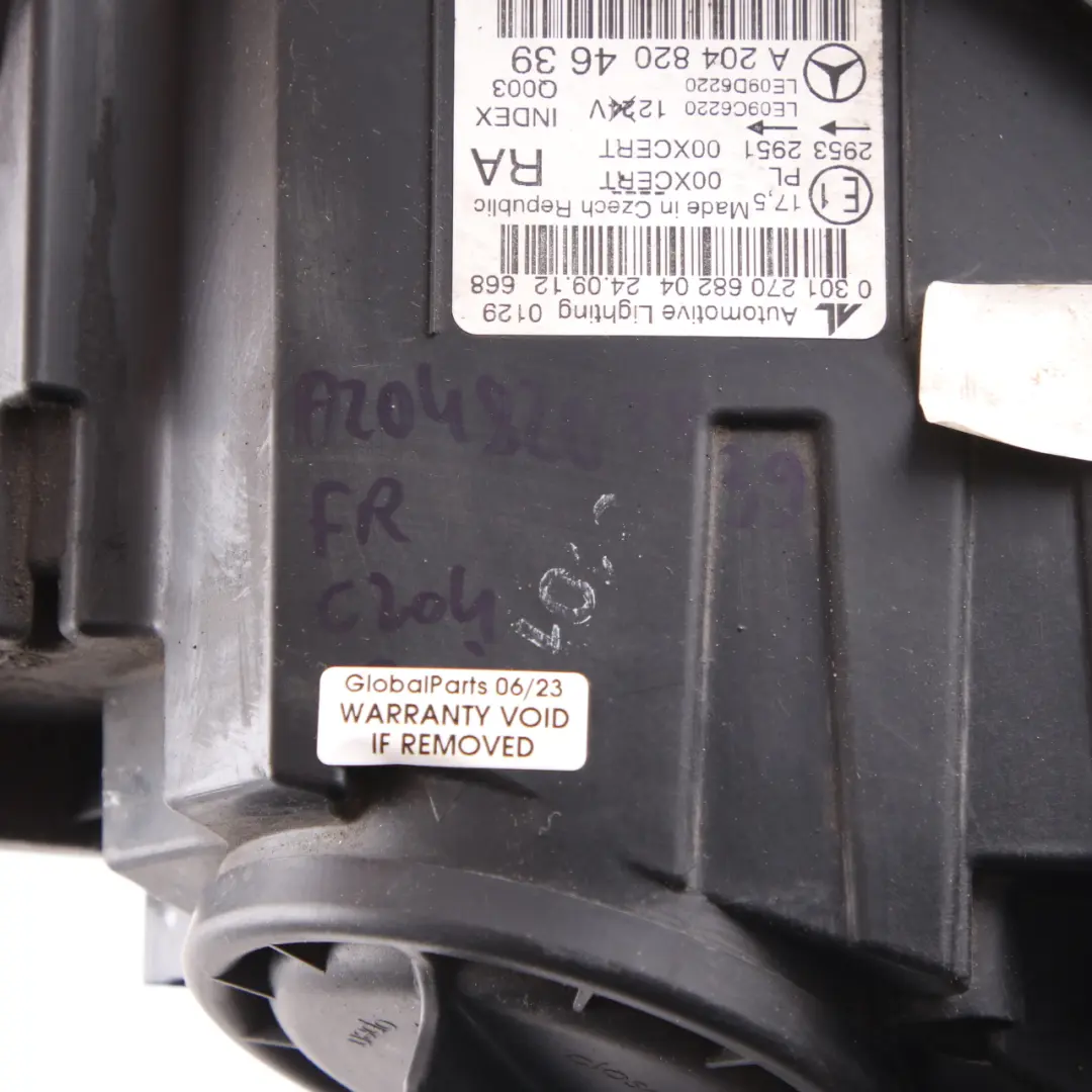 Headlamp Headlight Xenon Lamp Light Front Right O/S A2048204639 to Mercedes W204 with Part number A2048203839 Mercedes W204 Headlamp Headlight Xenon Lamp Light Front Right O/S A2048204639 - SKU rhd-A2048203839 - Part number A2048203839