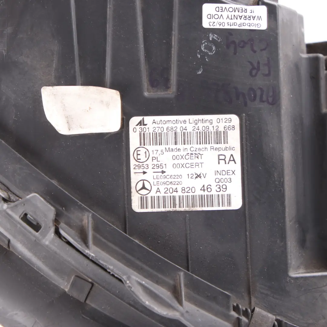 Headlamp Headlight Xenon Lamp Light Front Right O/S A2048204639 to Mercedes W204 with Part number A2048203839 Mercedes W204 Headlamp Headlight Xenon Lamp Light Front Right O/S A2048204639 - SKU rhd-A2048203839 - Part number A2048203839
