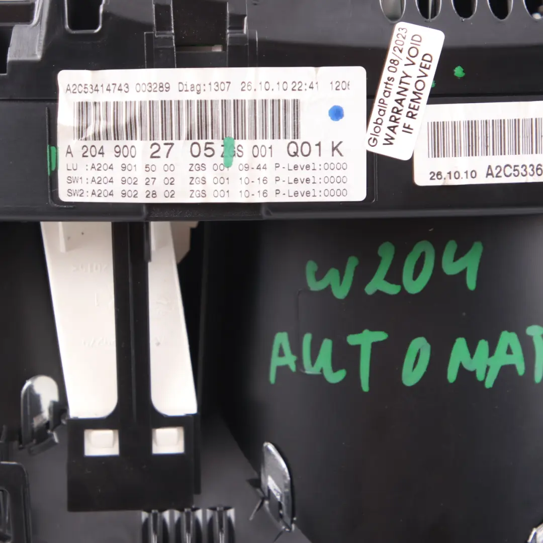 Instrument Cluster Speedo Clocks Automatic to Mercedes W204 Diesel with Part number A2049002705 Mercedes W204 Diesel Instrument Cluster Speedo Clocks Automatic - SKU rhd-A2049002705 - Part number A2049002705