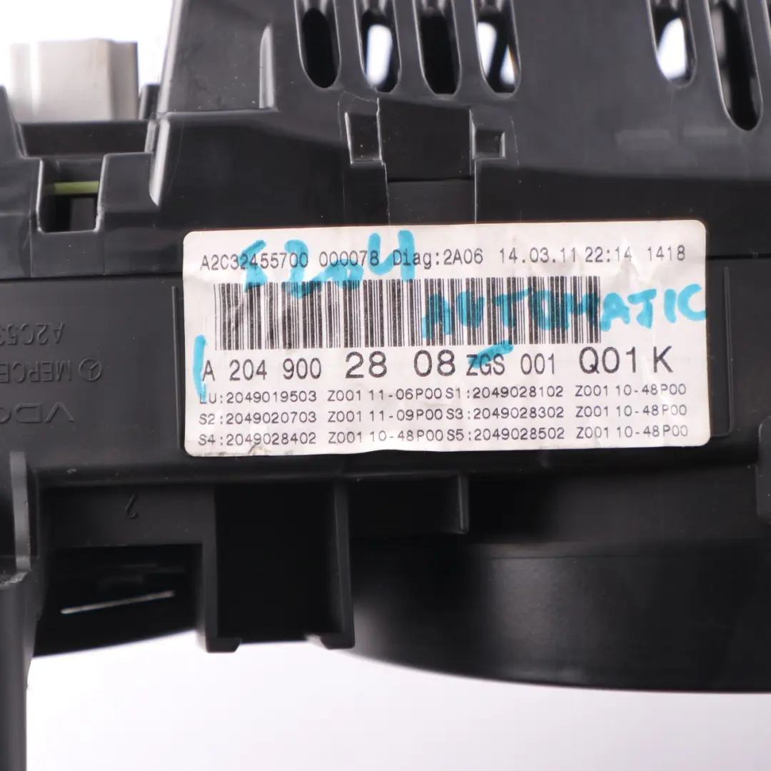 Mercedes W204 Diesel Instrument Cluster Speedo Clocks Automatic - SKU rhd-A2049002808 - Part number A2049002808