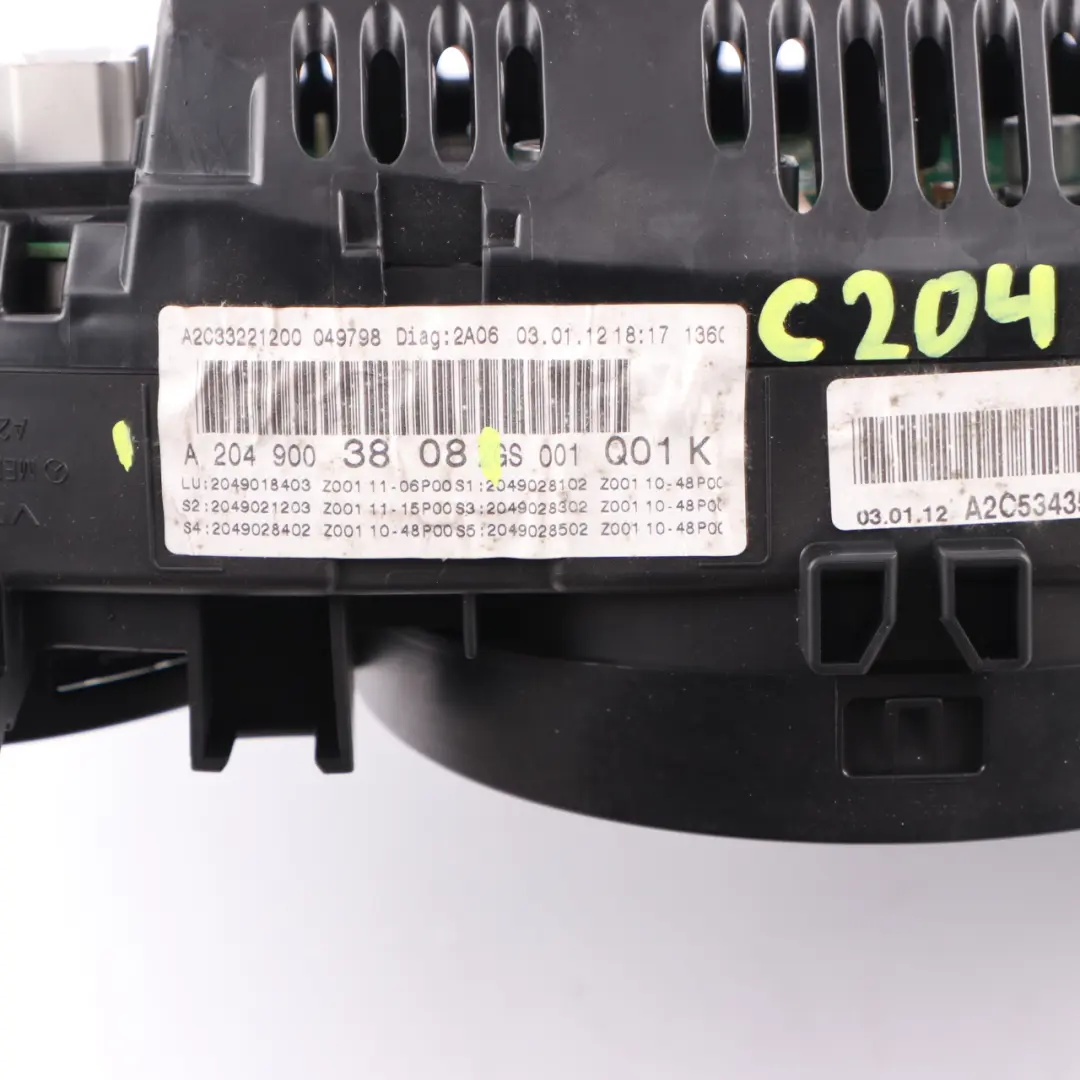 Instrument Cluster Speedo Clocks Automatic Gearbox A2049003808 to Mercedes W204 with Part number A2049004809 Mercedes W204 Instrument Cluster Speedo Clocks Automatic Gearbox A2049003808 - SKU rhd-A2049003808 - Part number A2049004809