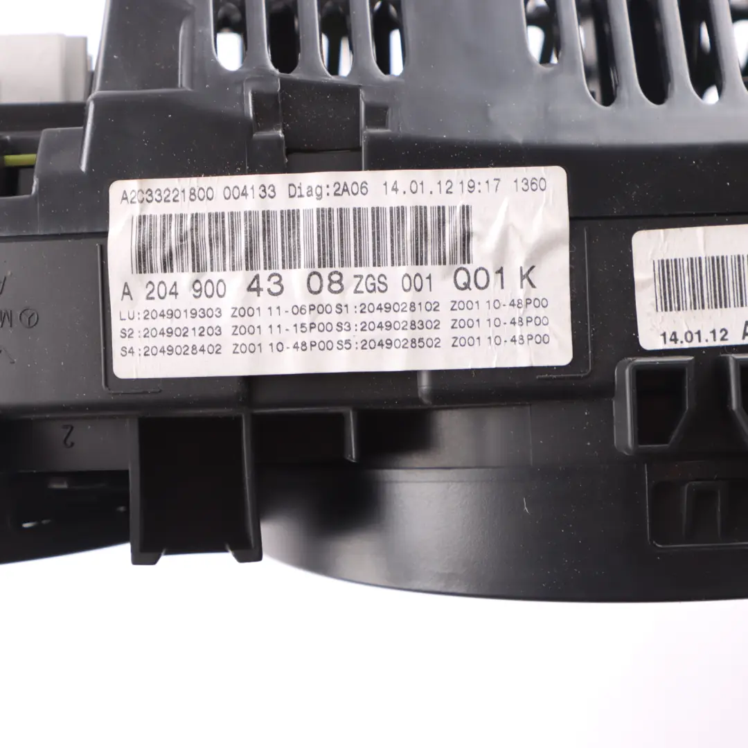 Mercedes W204 Diesel Automatic Speedo Clocks Instrument Cluster Speedometer - SKU rhd-A2049004308 - Part number A2049004308