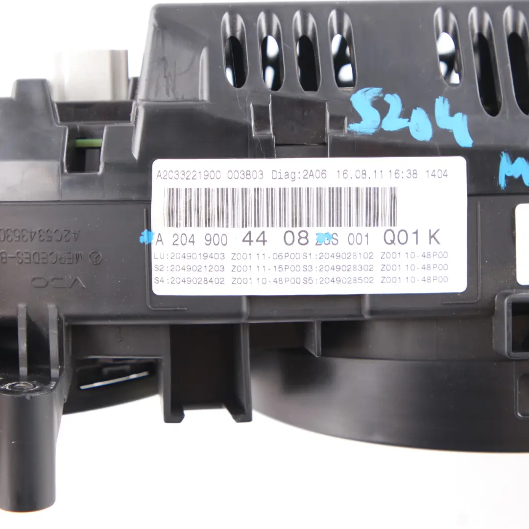 Instrument Cluster Speedo Clocks Manual to Mercedes W204 Diesel with Part number A2049004408 Mercedes W204 Diesel Instrument Cluster Speedo Clocks Manual - SKU rhd-A2049004408-1 - Part number A2049004408