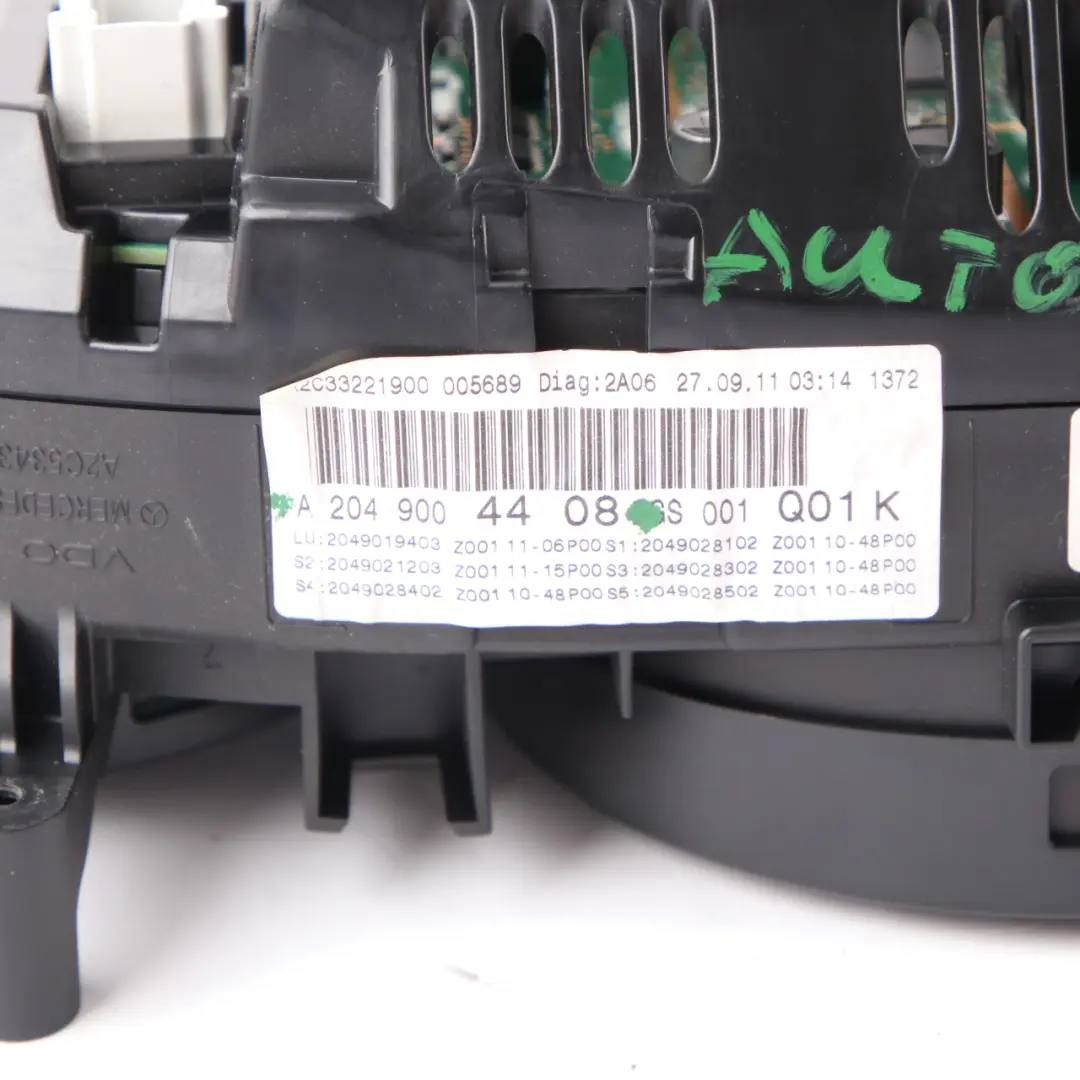 Mercedes W204 Diesel Instrument Cluster Speedo Clocks Automatic - SKU rhd-A2049004408 - Part number A2049004408