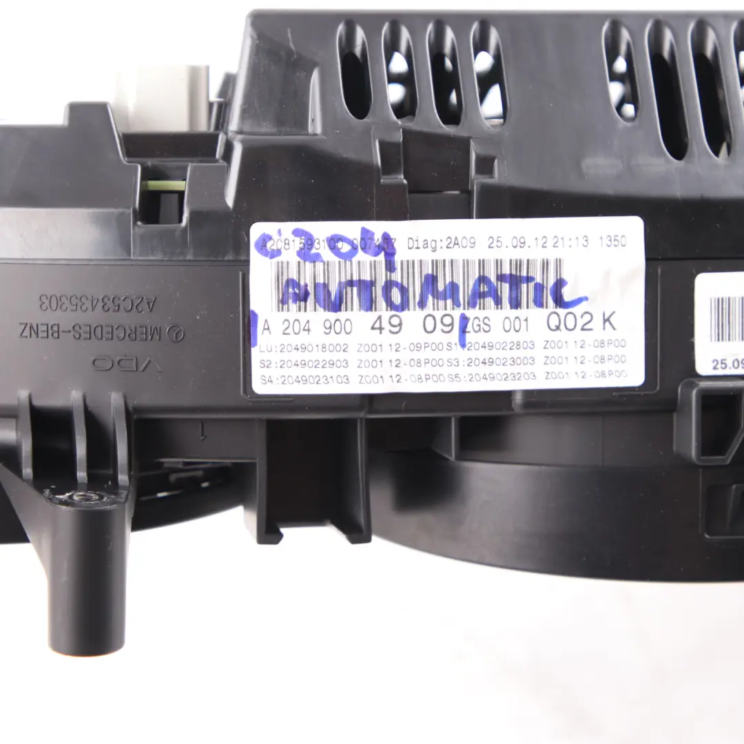 Instrument Cluster Speedo Clocks Automatic to Mercedes W204 Diesel with Part number A2049004909 Mercedes W204 Diesel Instrument Cluster Speedo Clocks Automatic - SKU rhd-A2049004909 - Part number A2049004909