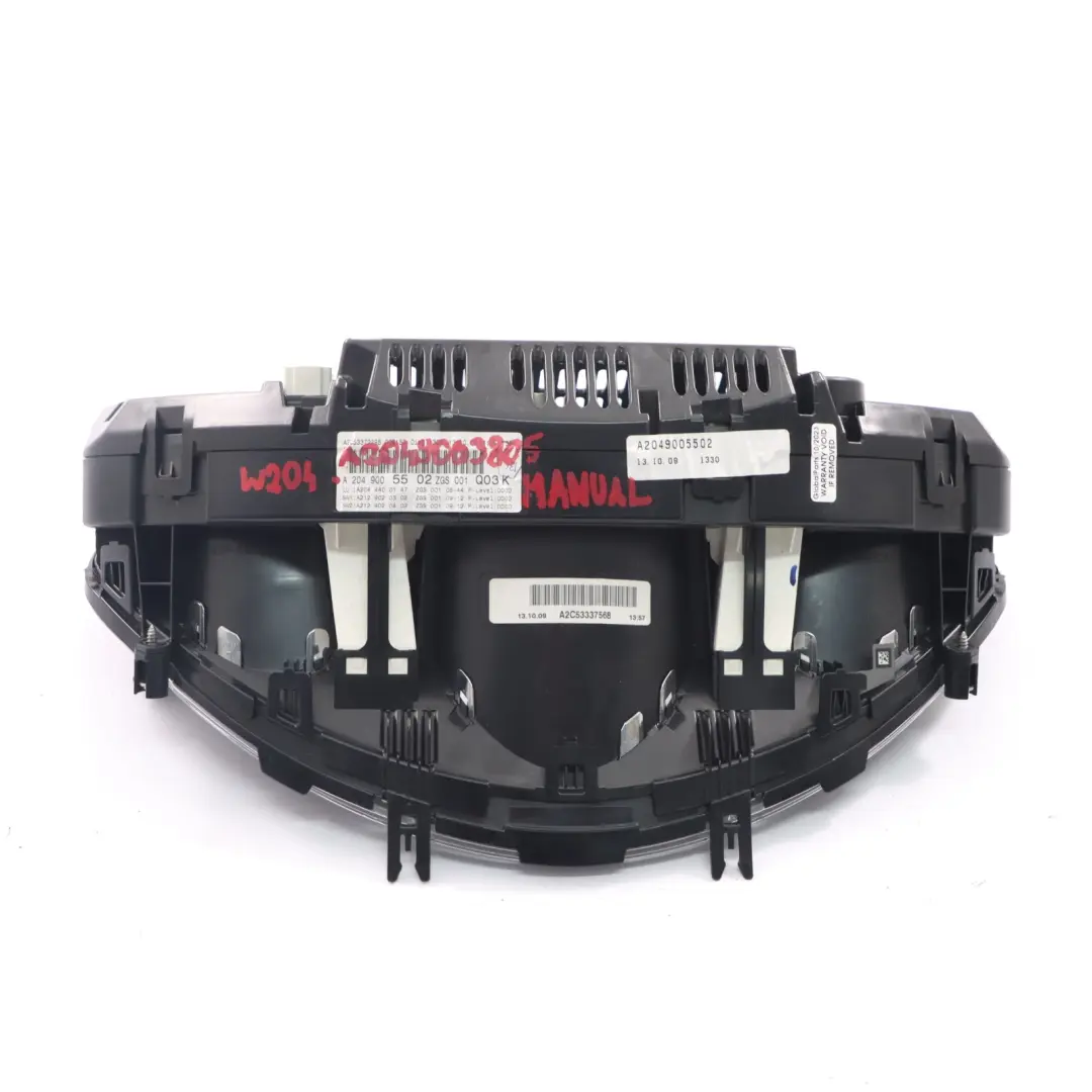 Mercedes W204 Petrol Instrument Cluster Speedo Clocks Meter Manual - SKU rhd-A2049005502 - Part number A2049005502