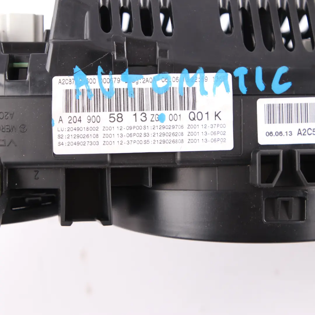 Mercedes W204 Instrument Cluster Diesel Speedo Clocks Automatic - SKU rhd-A2049005813 - Part number A2049005813