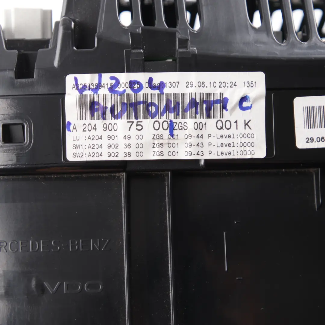 Instrument Cluster Speedo Clocks Automatic to Mercedes W204 Diesel with Part number A2049007500 Mercedes W204 Diesel Instrument Cluster Speedo Clocks Automatic - SKU rhd-A2049007500 - Part number A2049007500