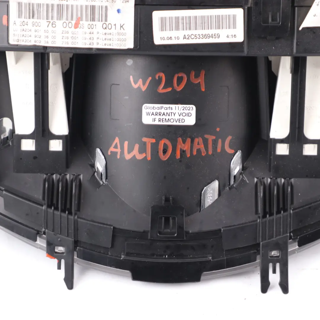 Instrument Cluster Speedo Clocks Automatic to Mercedes W204 Diesel with Part number A2049007600 Mercedes W204 Diesel Instrument Cluster Speedo Clocks Automatic - SKU rhd-A2049007600 - Part number A2049007600