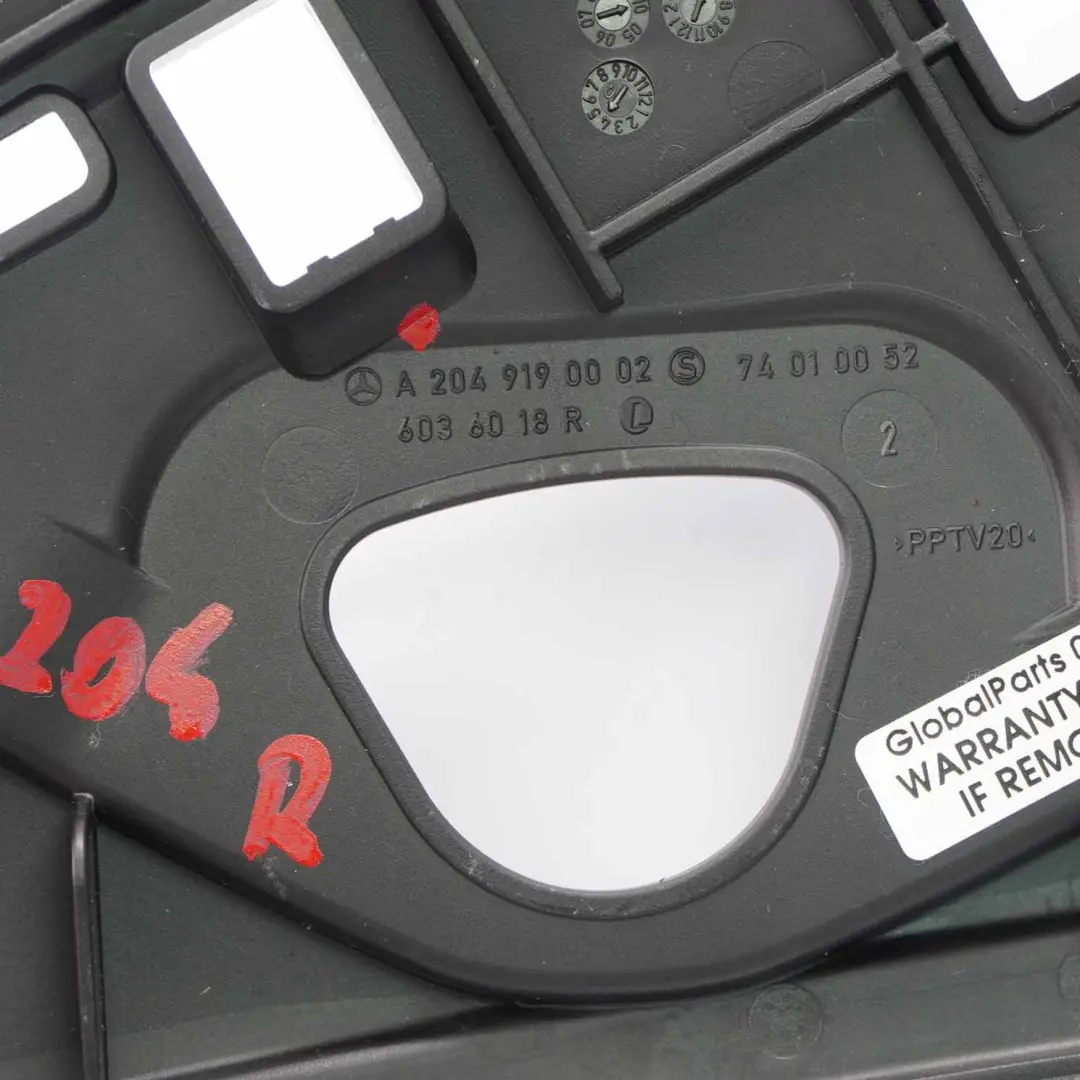 Lumbar Support Carrier Cover Front Right O/S to Mercedes W204 with Part number A2049190002 Mercedes W204 Lumbar Support Carrier Cover Front Right O/S - SKU A2049190002 - Part number A2049190002