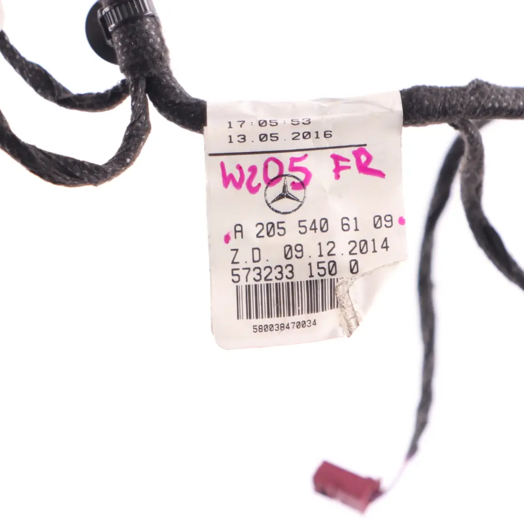 Door Wiring Front Right O/S Harness Loom Cable to Mercedes W205 with Part number A2055406109 Mercedes W205 Door Wiring Front Right O/S Harness Loom Cable - SKU rhd-A2055406109 - Part number A2055406109