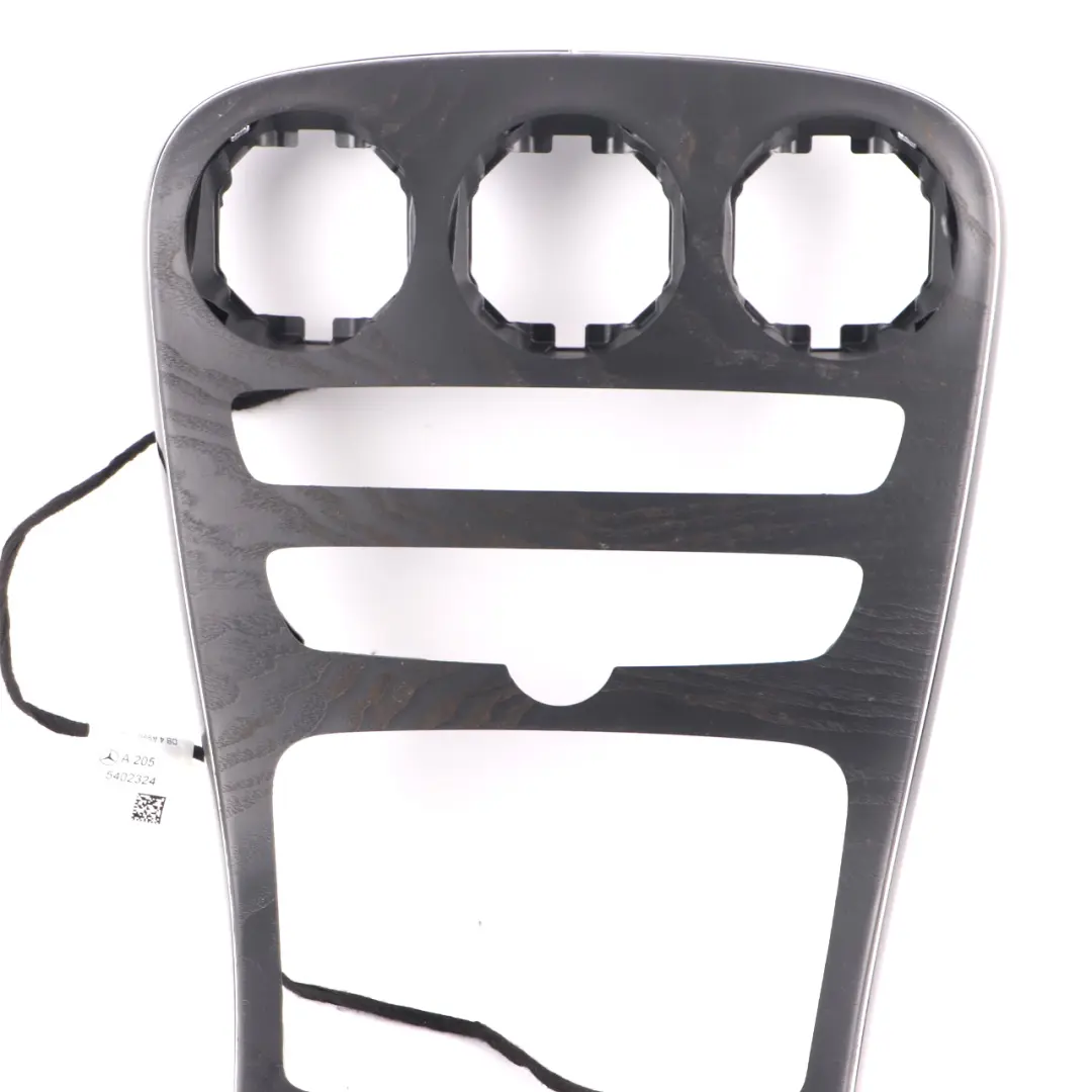 Centre Console Panel Trim Cover Black Ash Wood to Mercedes W205 with Part number A2056809504 Mercedes W205 Centre Console Panel Trim Cover Black Ash Wood - SKU rhd-A2056809504-3 - Part number A2056809504