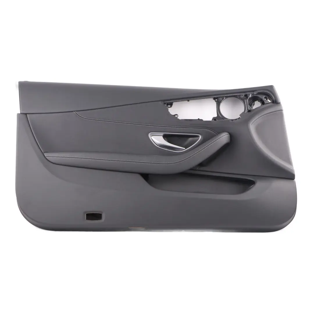 Door Card Panel Trim Front Left N/S Black Leather to Mercedes C205 with Part number A2057202715 Mercedes C205 Door Card Panel Trim Front Left N/S Black Leather - SKU rhd-A2057202715 - Part number A2057202715