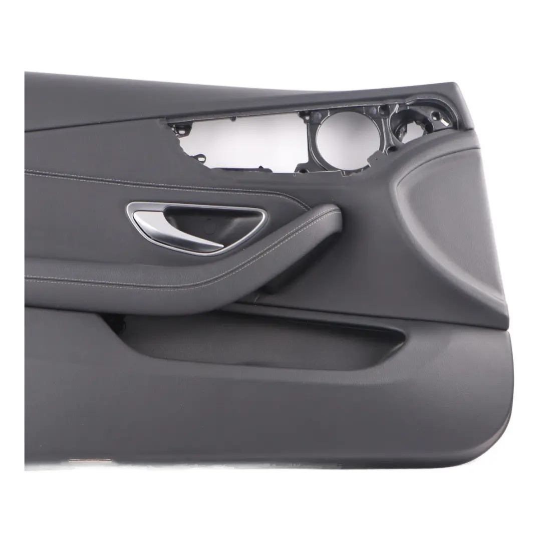 Door Card Panel Trim Front Left N/S Black Leather to Mercedes C205 with Part number A2057202715 Mercedes C205 Door Card Panel Trim Front Left N/S Black Leather - SKU rhd-A2057202715 - Part number A2057202715