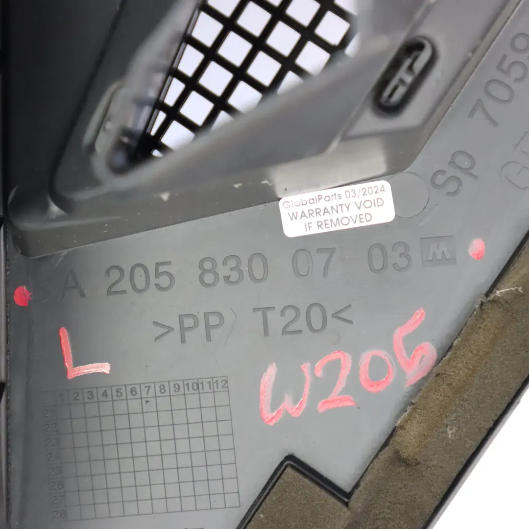 Windscreen Side Scuttle Panel Front Left N/S Cover to Mercedes W205 with Part number A2058300703 Mercedes W205 Windscreen Side Scuttle Panel Front Left N/S Cover - SKU rhd-A2058300703 - Part number A2058300703