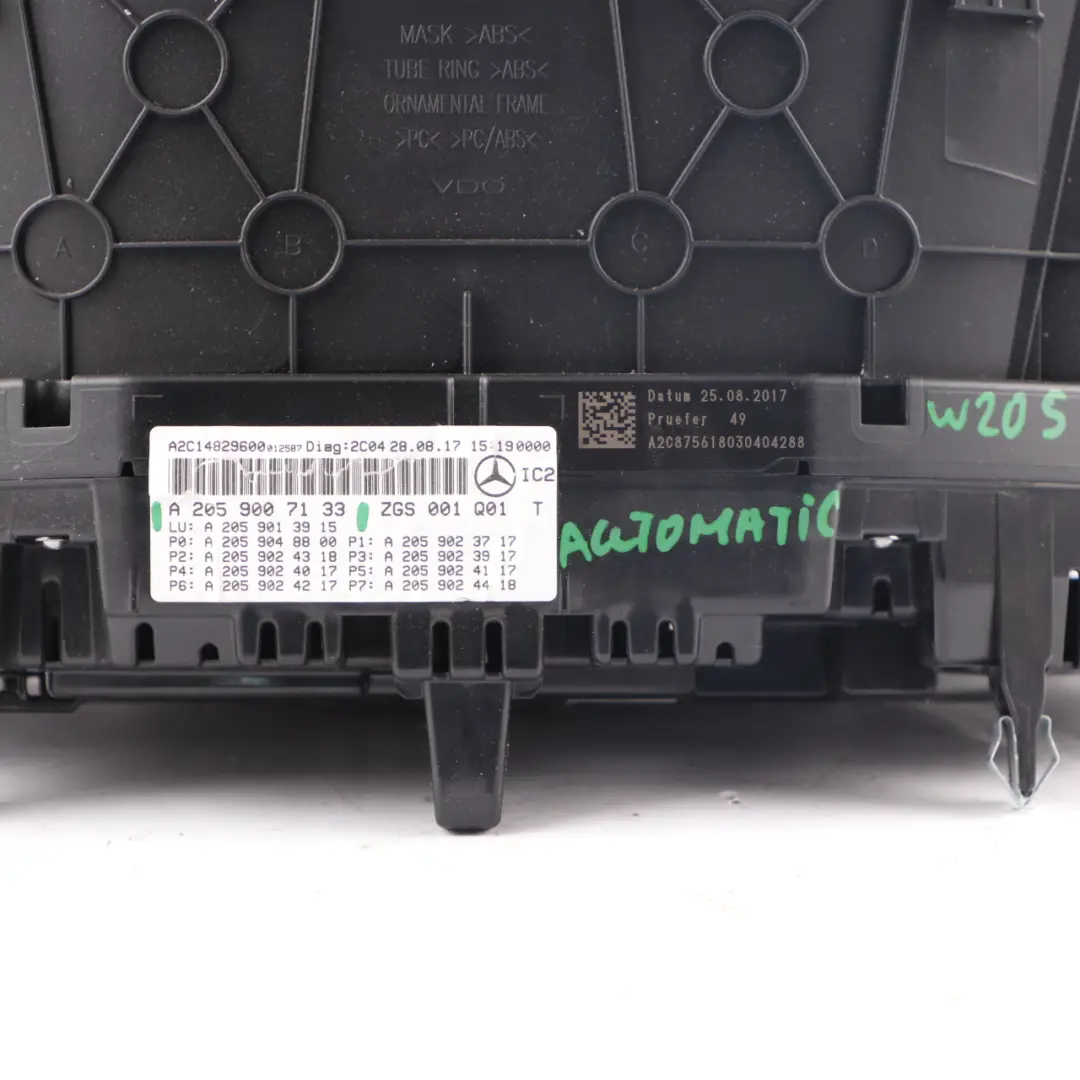 Mercedes W205 X253 Diesel Instrument Cluster Speedo Clocks Automatic - SKU rhd-A2059007133 - Part number A2059007133