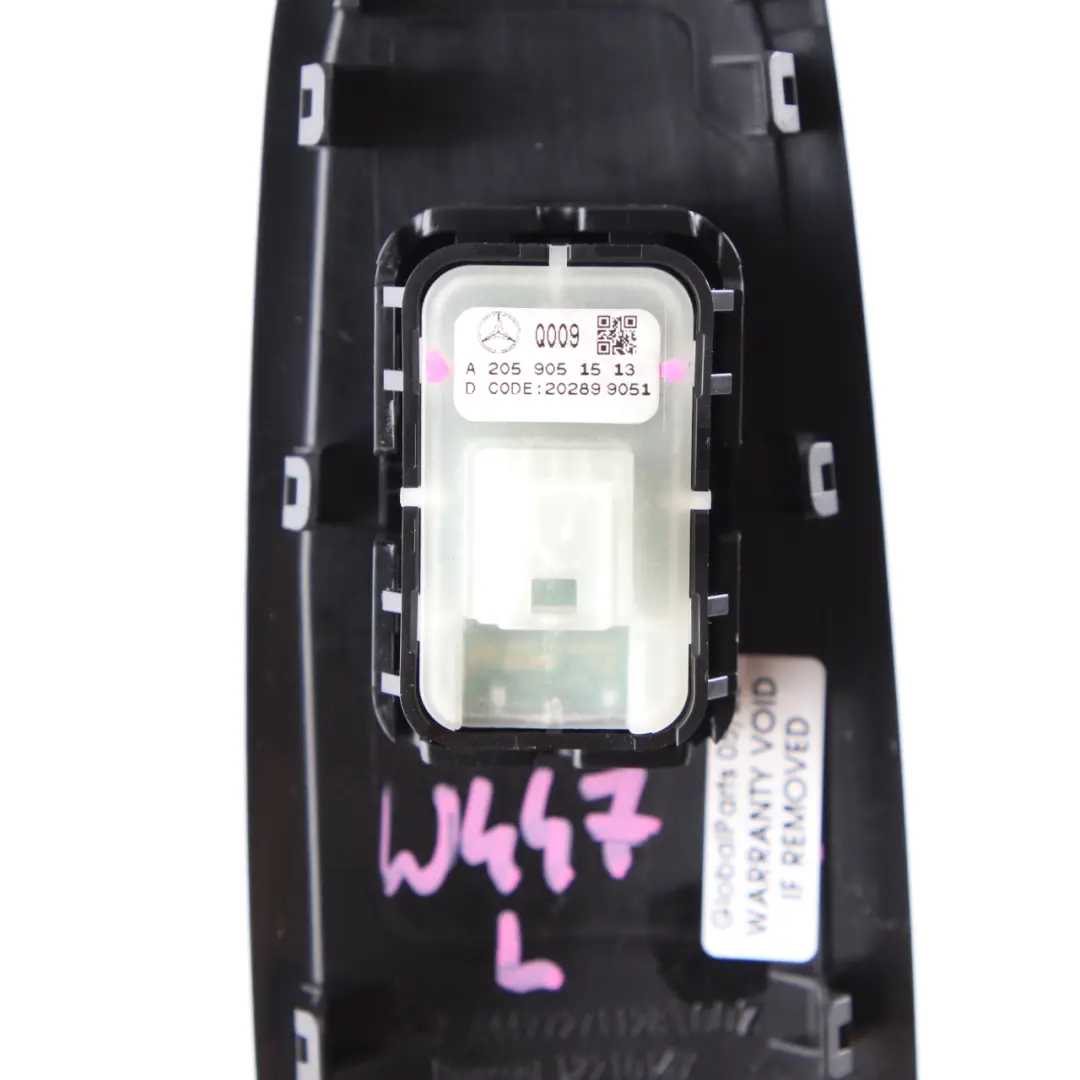 Mercedes W447 Window Lifter Switch Regulation Front Left Door N/S - SKU rhd-A2059051513 - Part number A2059051513