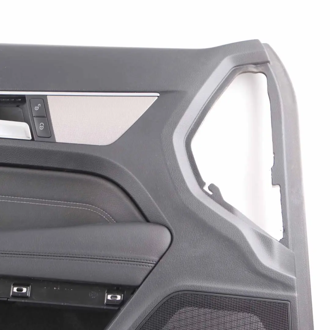 Mercedes C207 Coupe Door Card Front Left N/S Black Leather Trim Panel - SKU rhd-A2077203170 - Part number A2077203170