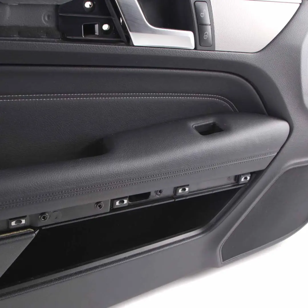 Mercedes C207 Coupe Door Card Front Left N/S Black Leather Trim Panel - SKU rhd-A2077203170 - Part number A2077203170