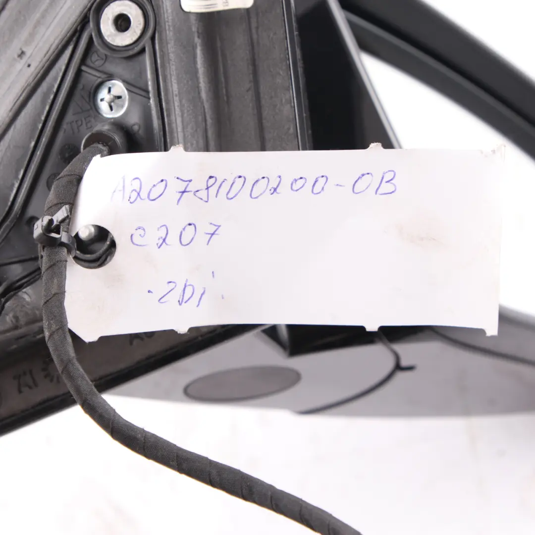 Mercedes W207 Wing Mirror Door Right O/S Power Fold Auto Dip Obsidian Black 197 - SKU rhd-A2078100200-OB - Part number A2078100200