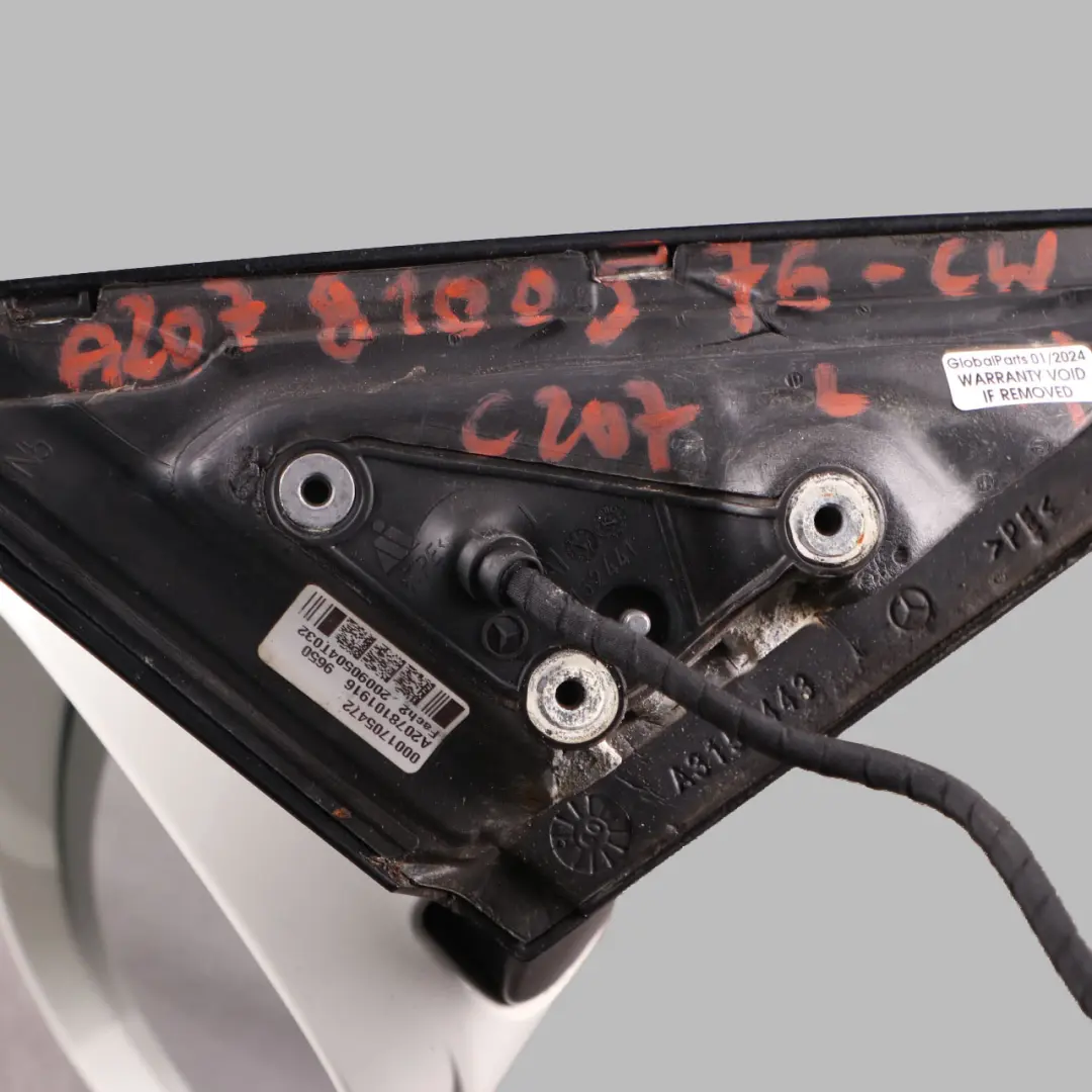 Wing Mirror Door Left N/S Auto Dip Calcite White 650 to Mercedes C207 with Part number A2078100576 Mercedes C207 Wing Mirror Door Left N/S Auto Dip Calcite White 650 - SKU rhd-A2078100576-CW - Part number A2078100576