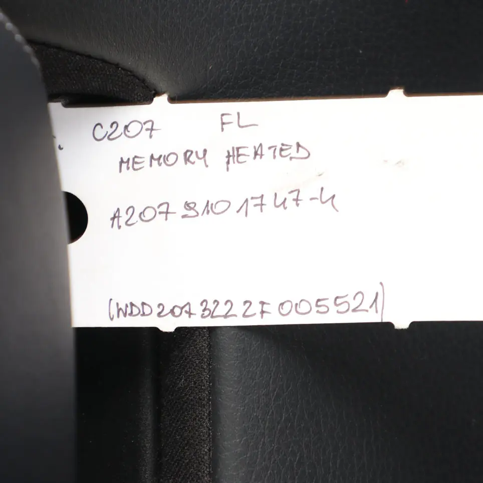  Front Seat Mercedes W207 A207 Coupe Heated Left N/S Black Leather Memory - SKU rhd-A2079101747-4 - Part number A2079101747