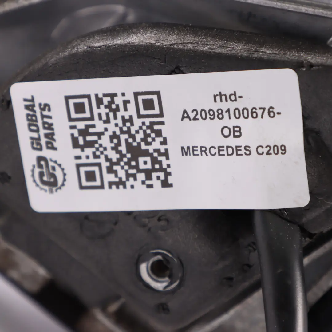Mercedes CLK C209 Wing Mirror Power Fold Door Right O/S Obsidian Black - 197 - SKU rhd-A2098100676-OB - Part number A2098100676