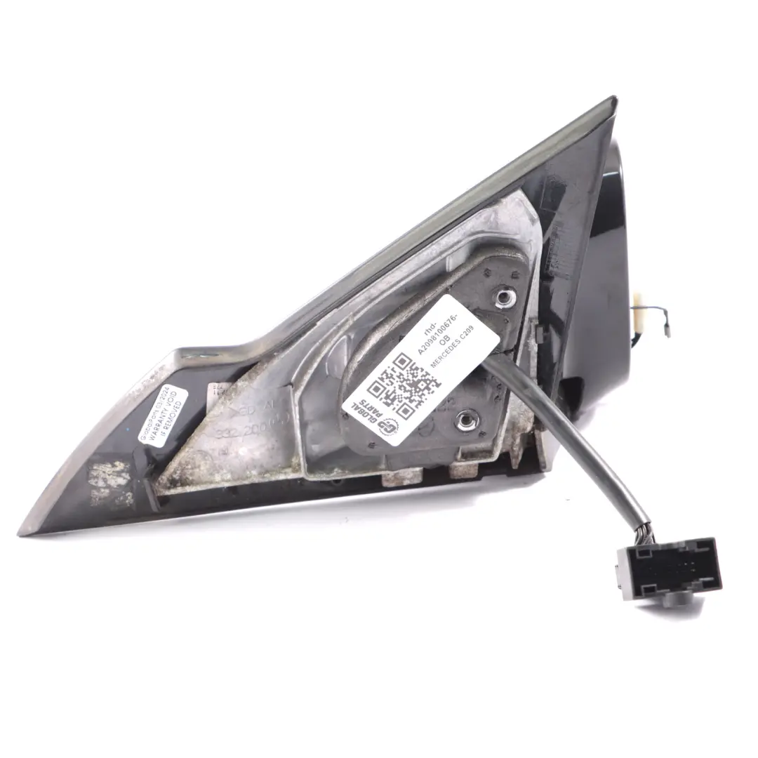 Wing Mirror Power Fold Door Right O/S Obsidian Black - 197 to Mercedes CLK C209 with Part number A2098100676 Mercedes CLK C209 Wing Mirror Power Fold Door Right O/S Obsidian Black - 197 - SKU rhd-A2098100676-OB - Part number A2098100676