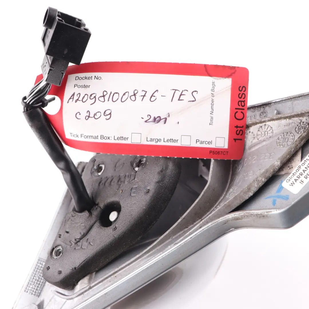 Wing Mirror Right Door O/S Tellurium Silver Metallic - 762 to Mercedes CLK W209 with Part number A2098100876 Mercedes CLK W209 Wing Mirror Right Door O/S Tellurium Silver Metallic - 762 - SKU rhd-A2098100876-TES - Part number A2098100876