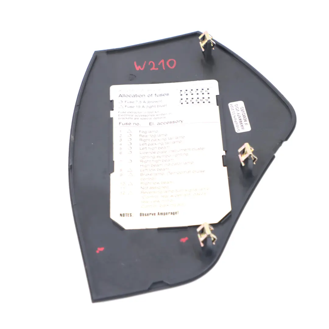 Mercedes W210 Dashboard Side Cover Front Right O/S Panel Trim Black - SKU rhd-A2106802278 - Part number A2106802278