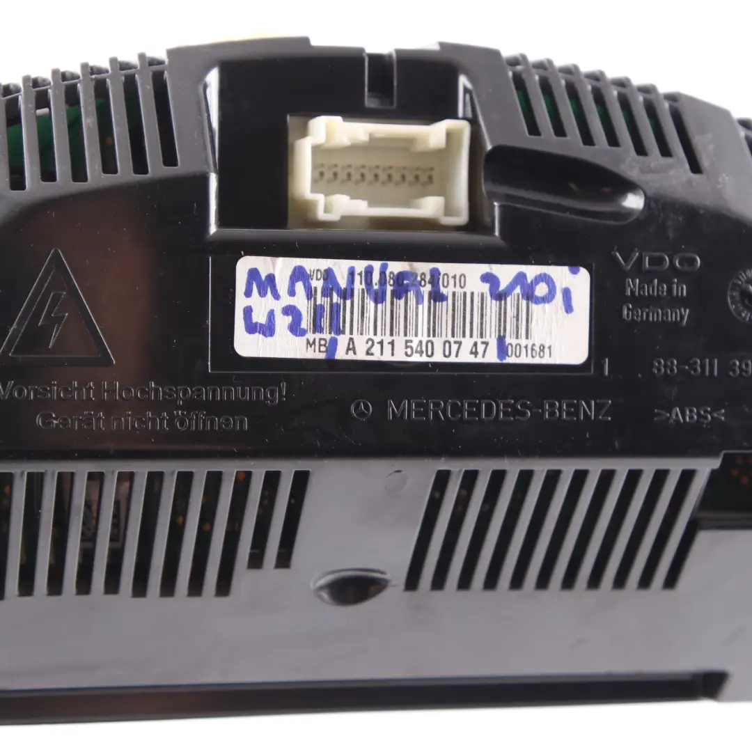 Instrument Cluster Speedo Clocks Meter Manual to Mercedes W211 Diesel with Part number A2115400747 Mercedes W211 Diesel Instrument Cluster Speedo Clocks Meter Manual - SKU rhd-A2115400747 - Part number A2115400747