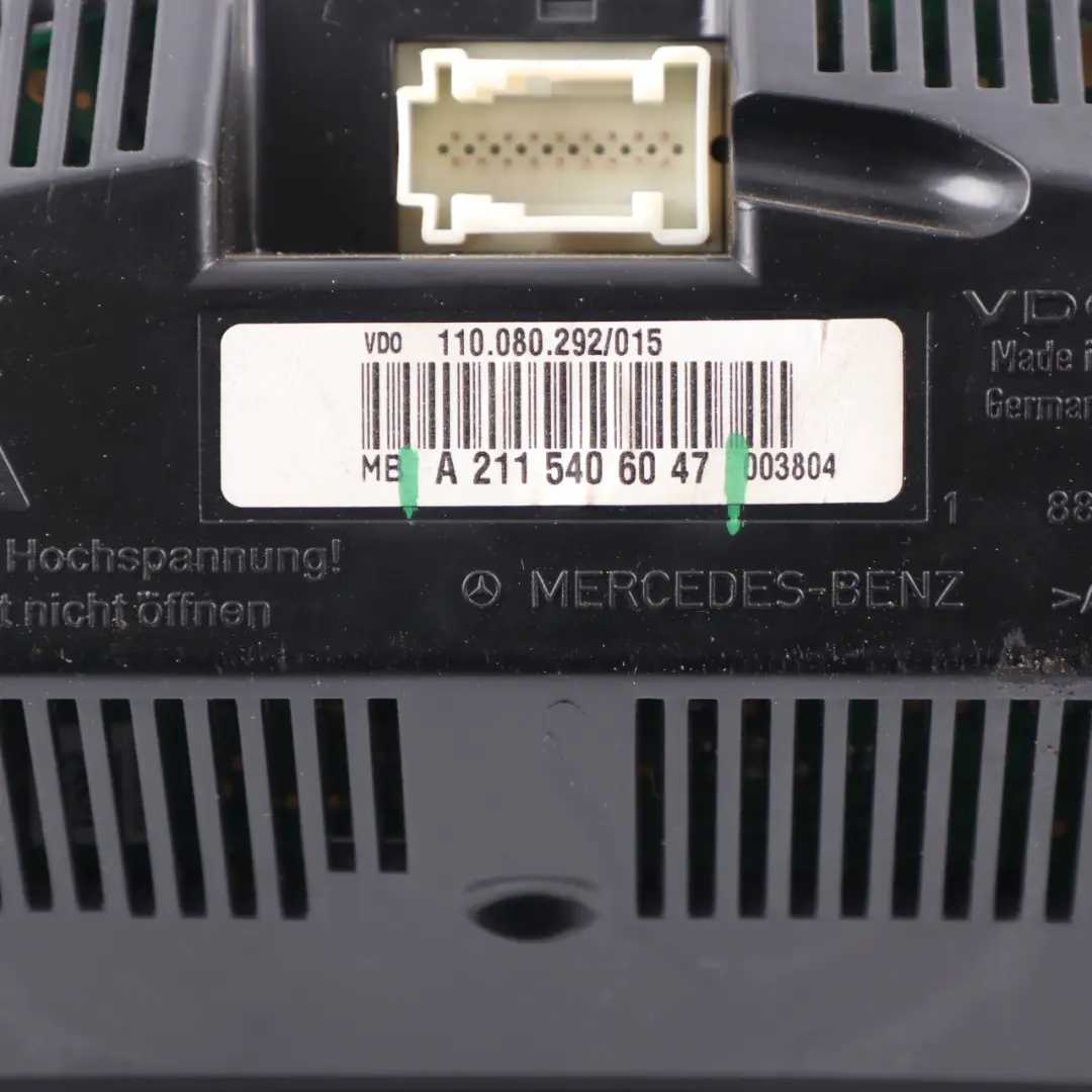 Instrument Cluster Speedo Clocks Automatic to Mercedes W211 Diesel with Part number A2115406047 Mercedes W211 Diesel Instrument Cluster Speedo Clocks Automatic - SKU rhd-A2115406047 - Part number A2115406047