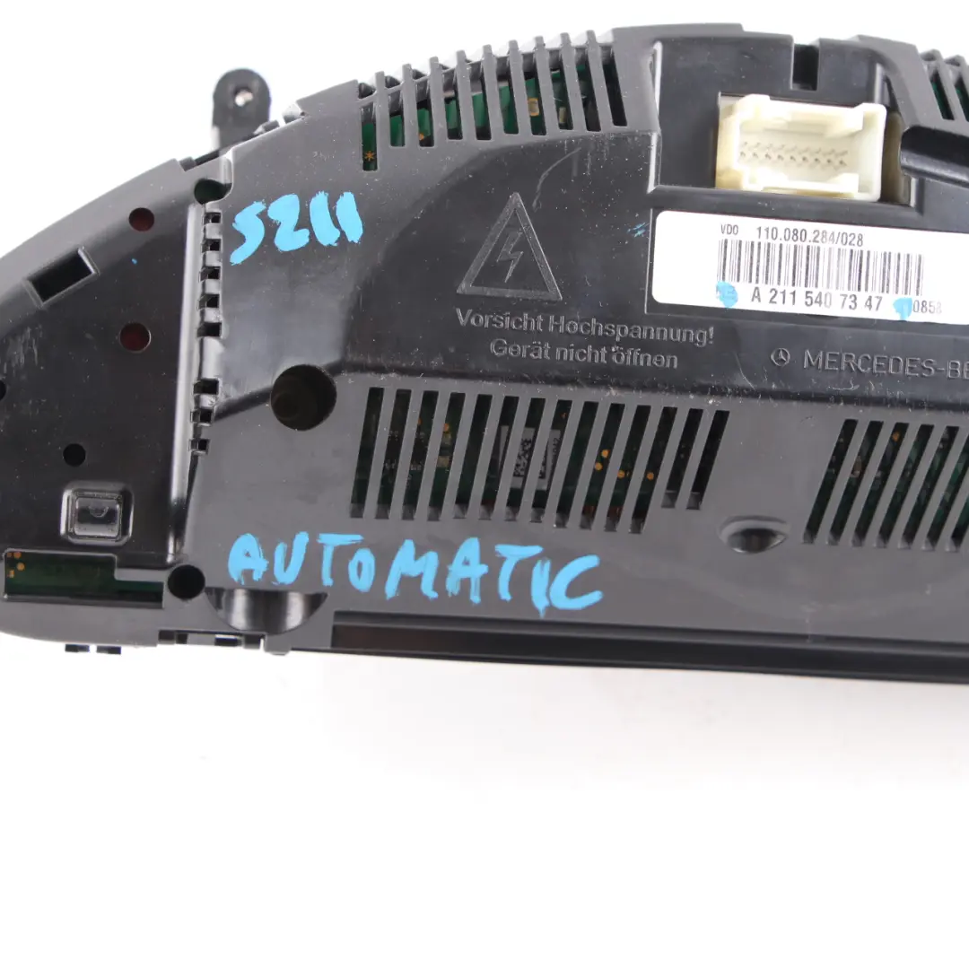 Instrument Cluster Speedo Clocks Automatic to Mercedes W211 Petrol with Part number A2115407347 Mercedes W211 Petrol Instrument Cluster Speedo Clocks Automatic - SKU rhd-A2115407347 - Part number A2115407347