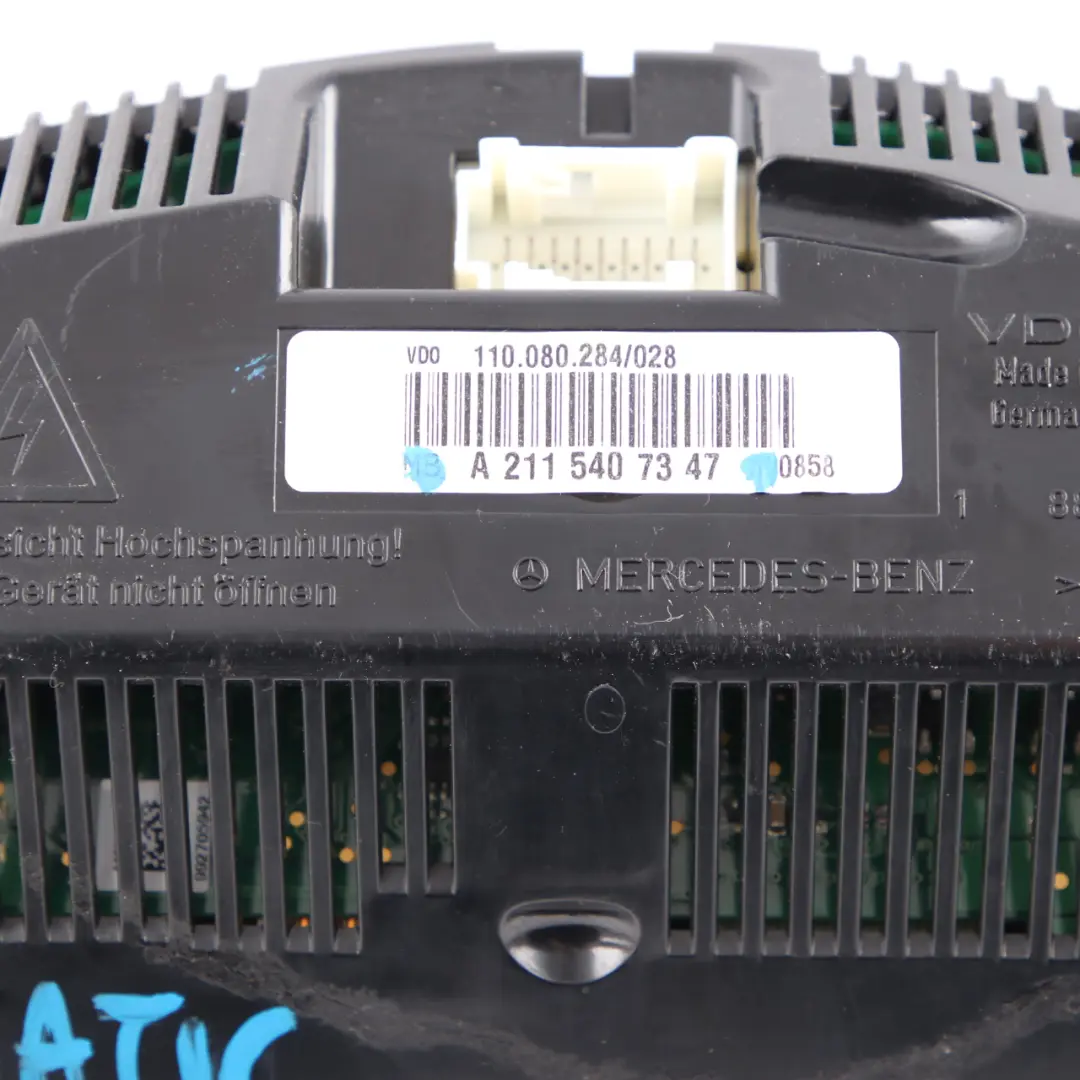 Instrument Cluster Speedo Clocks Automatic to Mercedes W211 Petrol with Part number A2115407347 Mercedes W211 Petrol Instrument Cluster Speedo Clocks Automatic - SKU rhd-A2115407347 - Part number A2115407347