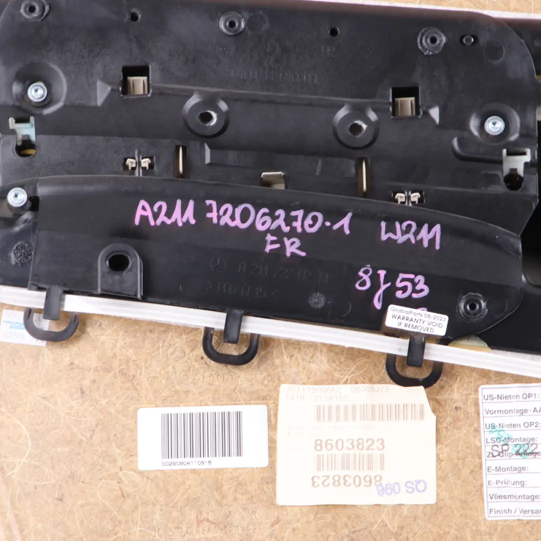 Door Card Front Right O/S Door Trim Panel Cloth Fabric Beige to Mercedes W211 with Part number A2117206270 Mercedes W211 Door Card Front Right O/S Door Trim Panel Cloth Fabric Beige - SKU rhd-A2117206270-2 - Part number A2117206270