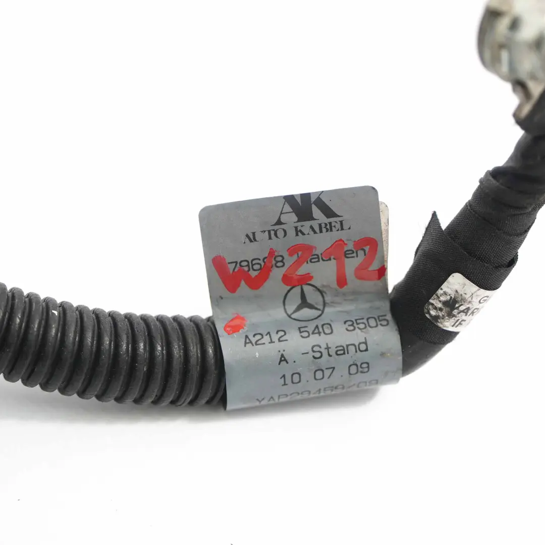 Starter Alternator Wiring Harness Cable to Mercedes W212 Battery with Part number A2125403505 Mercedes W212 Battery Starter Alternator Wiring Harness Cable - SKU rhd-A2125403505 - Part number A2125403505