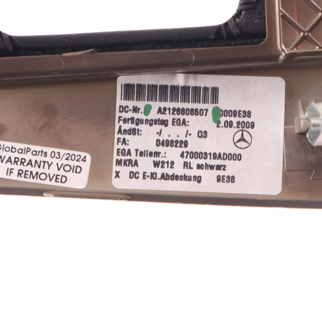  Trim Mercedes W212 Center Console Shift Mechanism Cover Panel Black - SKU rhd-A2126808507 - Part number A2126808507