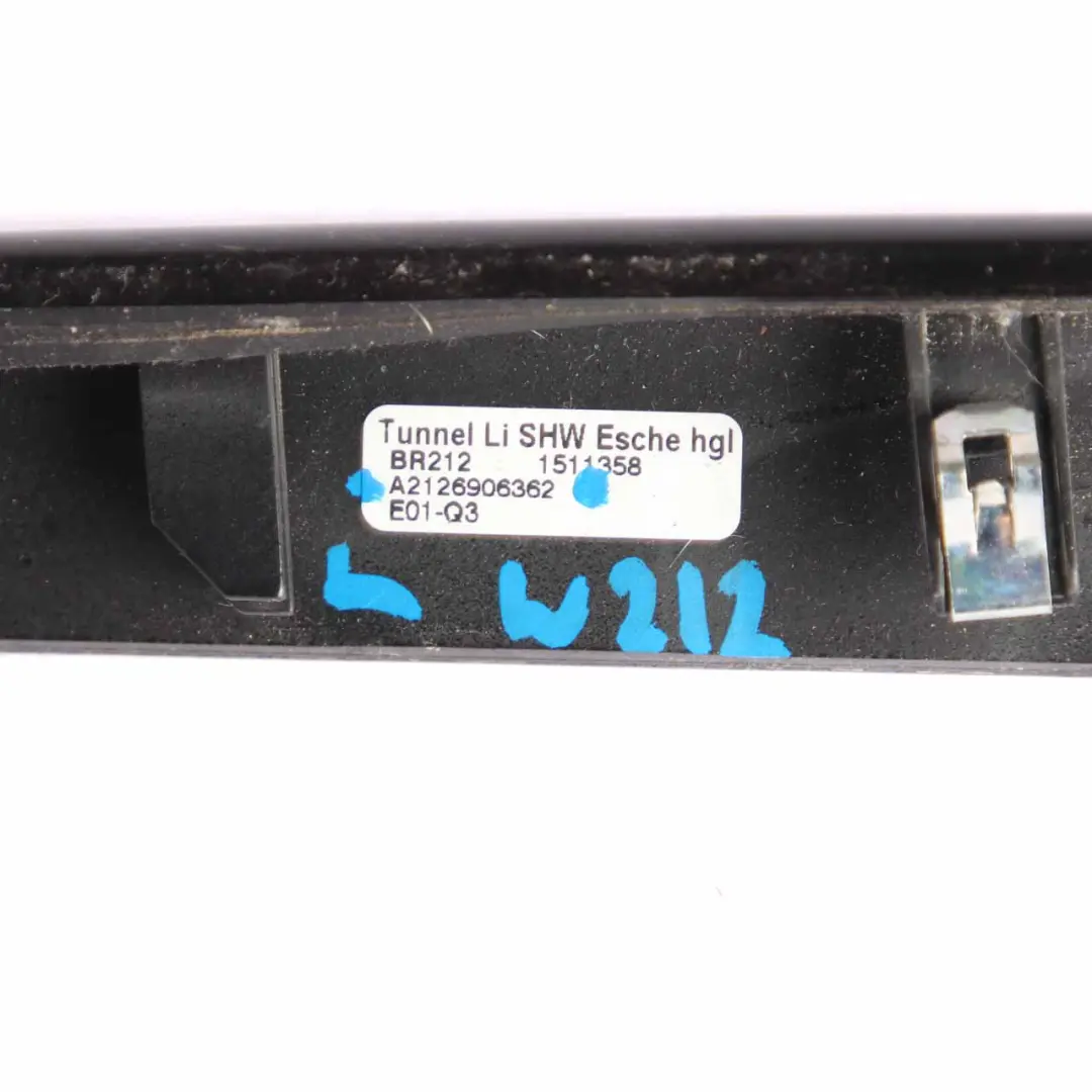 Centre Console Trim Cover Left N/S Wood Black Veneer to Mercedes W212 with Part number A2126906362 Mercedes W212 Centre Console Trim Cover Left N/S Wood Black Veneer - SKU rhd-A2126906362 - Part number A2126906362