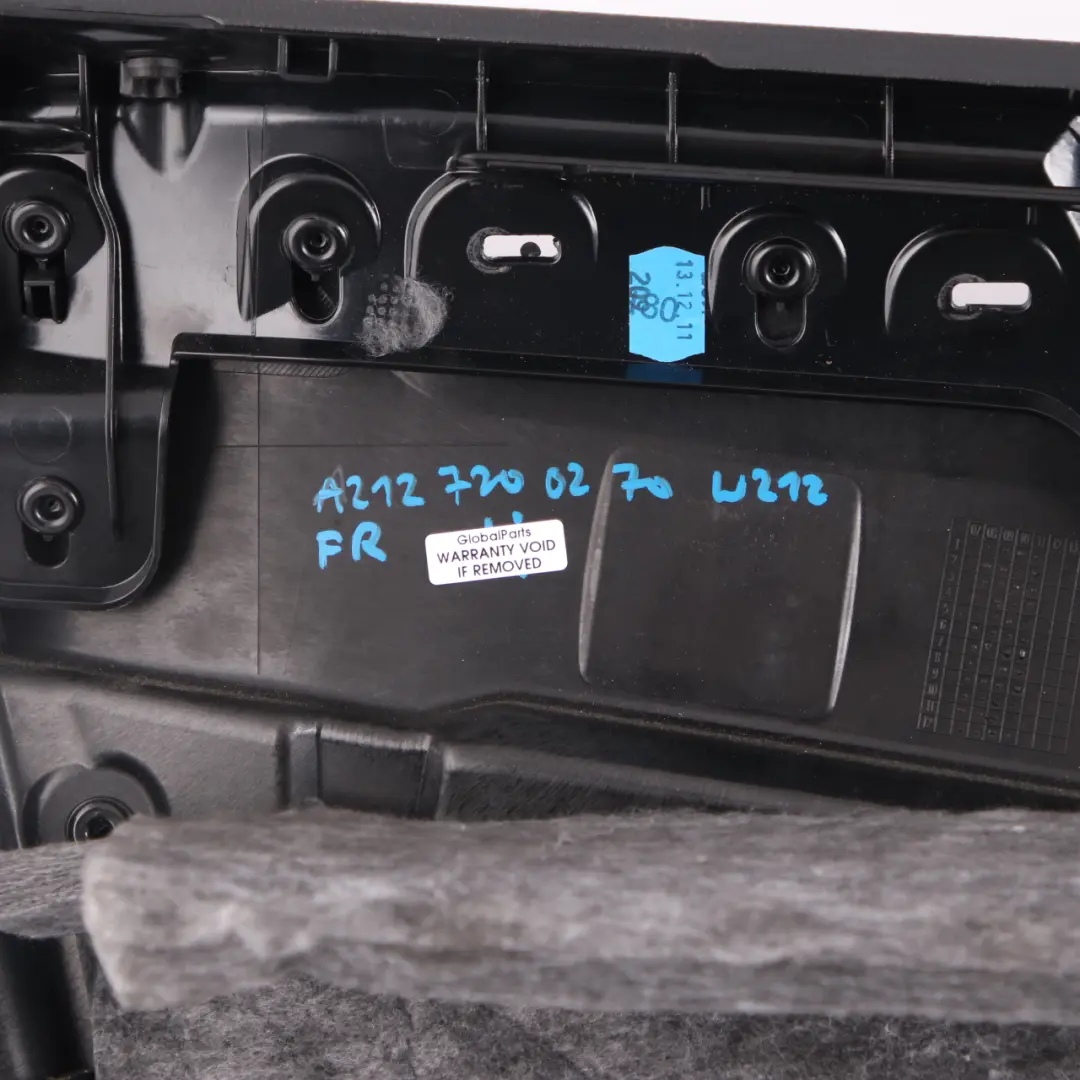 Mercedes W212 Door Card Front Right O/S Trim Panel Black Leather Nappa - SKU rhd-A2127200270 - Part number A2127200270