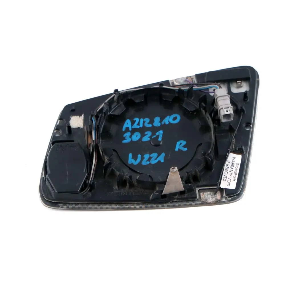 Mercedes-Benz W212 W221 Right O/S Auto Dip Door Wing Mirror Glass to with Part number A2128103021 Mercedes-Benz W212 W221 Right O/S Auto Dip Door Wing Mirror Glass - SKU rhd-A2128103021 - Part number A2128103021