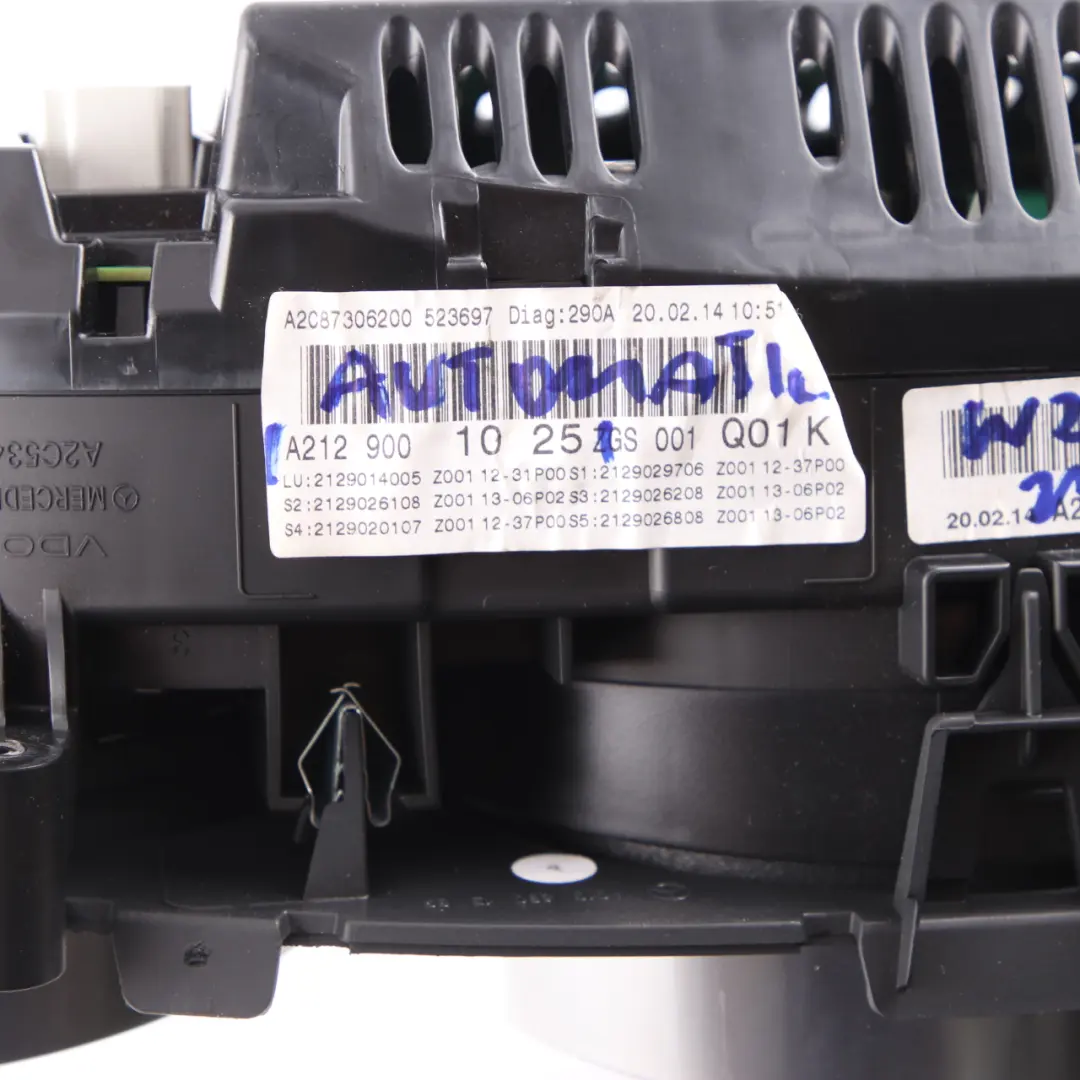 Mercedes W212 Diesel Instrument Cluster Speedo Clocks Automatic - SKU rhd-A2129001025 - Part number A2129001025