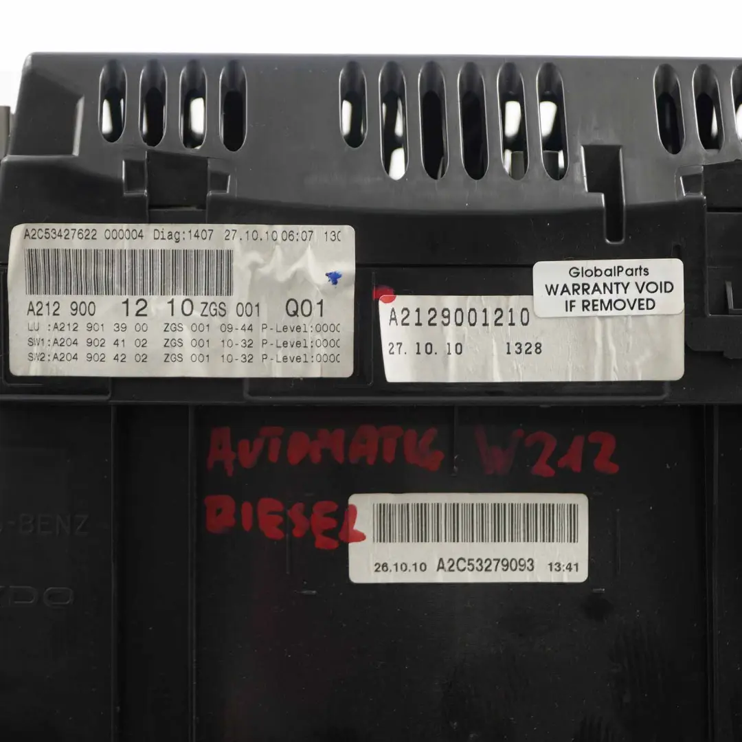Instrument Cluster Mercedes W212 Diesel Speedo Clocks Automatic to with Part number A2129001210 Instrument Cluster Mercedes W212 Diesel Speedo Clocks Automatic - SKU rhd-A2129001210 - Part number A2129001210