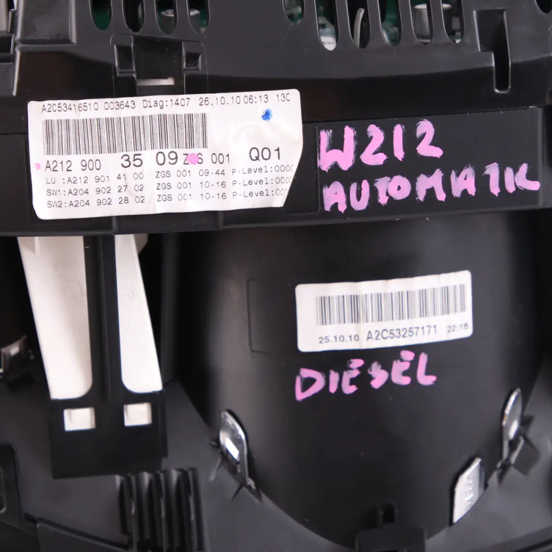 Instrument Cluster Mercedes W212 Diesel Speedo Clocks Automatic to with Part number A2129003509 Instrument Cluster Mercedes W212 Diesel Speedo Clocks Automatic - SKU RHD-A2129003509 - Part number A2129003509