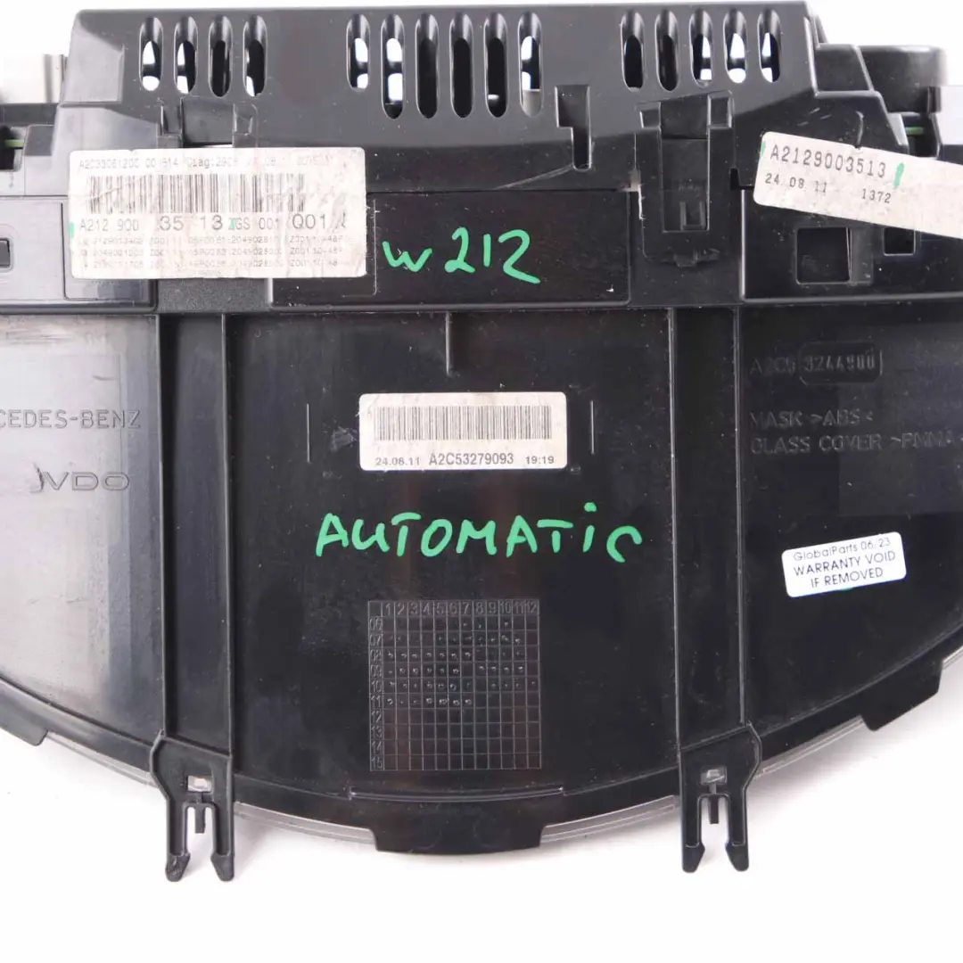 Instrument Cluster Diesel Speedo Clocks Automatic to Mercedes W212 with Part number A2129003513 Mercedes W212 Instrument Cluster Diesel Speedo Clocks Automatic - SKU rhd-A2129003513 - Part number A2129003513
