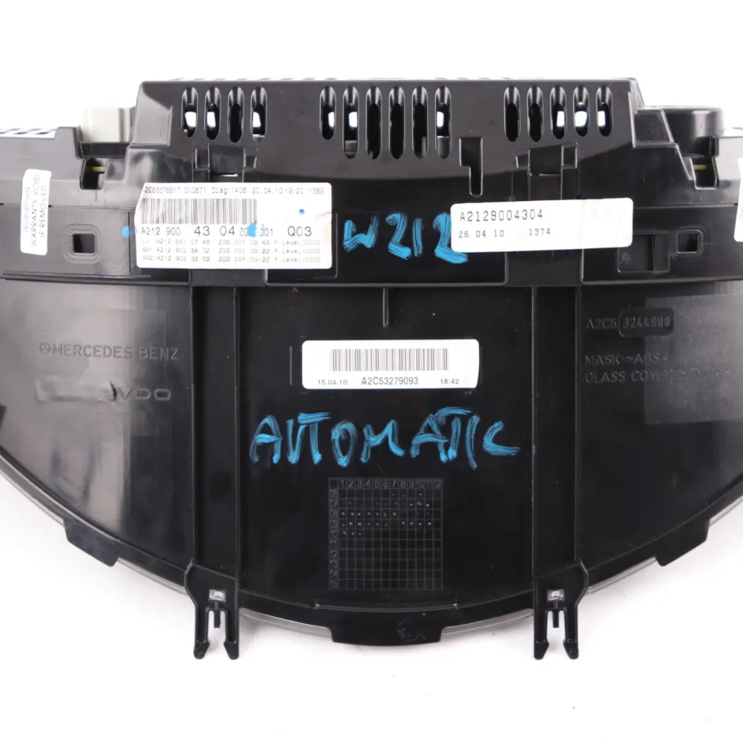  Instrument Cluster Mercedes W212 Diesel Speedo Clocks Automatic - SKU rhd-A2129004304 - Part number A2129004304